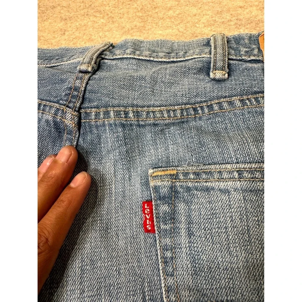 Levis 501 Original Fit Jeans Mens 38x30 Blue Denim Cotton High Rise Straight Leg